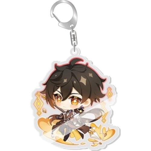Anime Genshin Impact Kaedehara Kazuha Barbara Gunnhildr Key Chains Keychain Cosplay Pendant Keyring