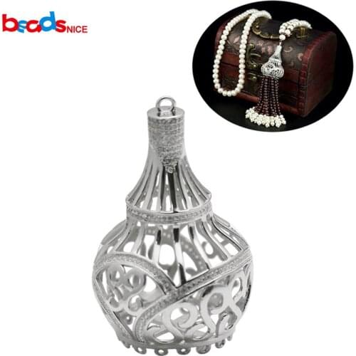 Beadsnice Pure 925 Sterling Silver Jewelry Accessories Long Necklace Connector Pendant Handmade Gift for Her ID35304
