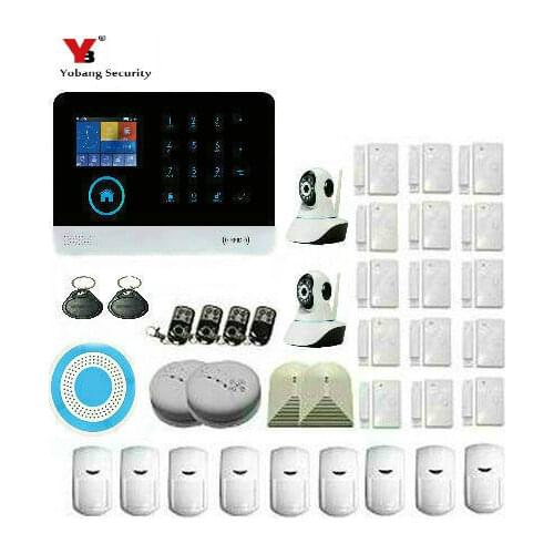 Yobang Security wireless wifi gsm alarm system TFT display door sensor home security alarm systems Wire Siren Kit SIM Alarm