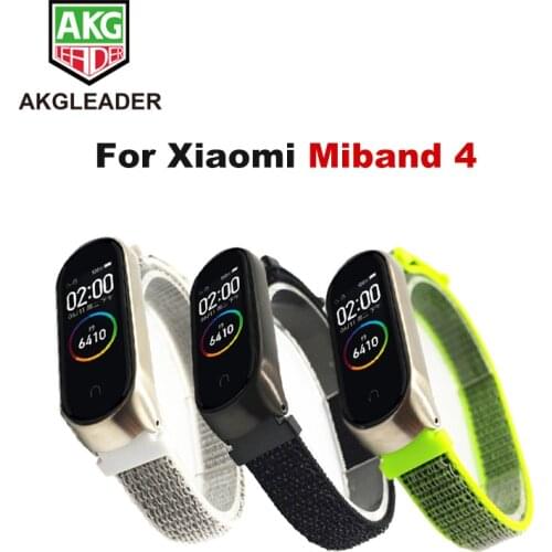 AKGLEADER For Xiaomi Mi Band 4 Nylon Bracelet Wrist Strap Sport Watch Band For XIAOMI MI Band 3 2 Smart Watch Bracelet Watchband