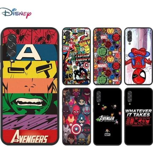 Marvel Avengers Cartoons Logo for Samsung Galaxy A90 5G A80 A70S A60 A50S A30S A20E A20S M02 Soft TPU Silicone Black Phone Case