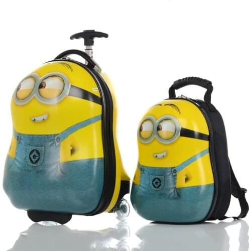 Kids Animal Trolley Suitcase with bags Children Carry On Rolling Luggage Set Spinner Travel Bags Cartoon 13+18 Inch Trolley case