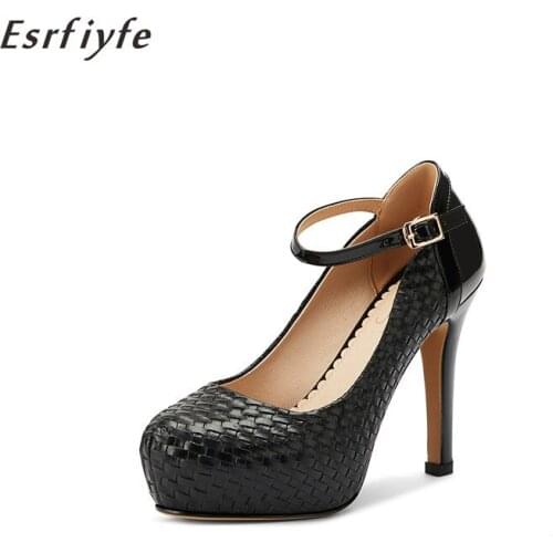 ESRFIYFE 2020 New Large Size 34-46 High Heel Platform Shoes Woman Pumps Microfiber Party Wedding Shoes Spring Summer Shoes Woman
