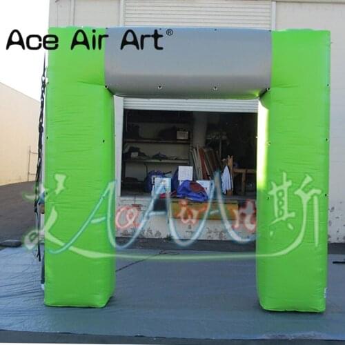 Hot sale green inflatable square arch/archway,welcome gate concise design truss arch for Bicycle race