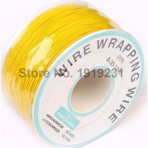 Hot Sale! Yellow 250 Meters Electrical Wire, Wrapping Wire High Quality 30awg Line Q9 Electric Cable