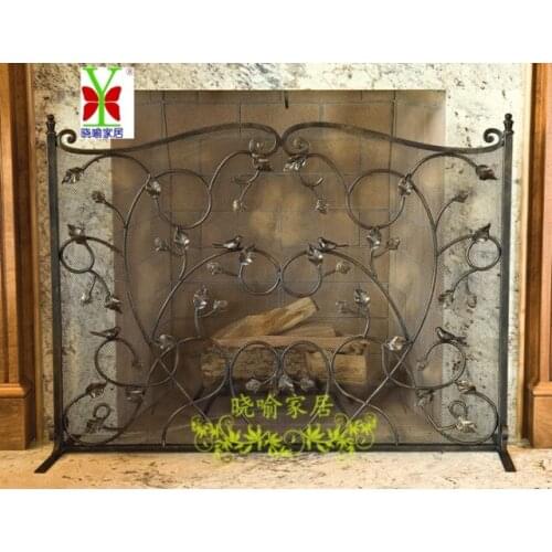 Wrought iron floor mantel Fire fireplace surrounds