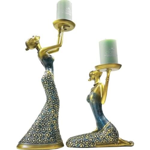 Creative retro character beauty candle holder European ornaments table decoration romantic candlelight dinner props