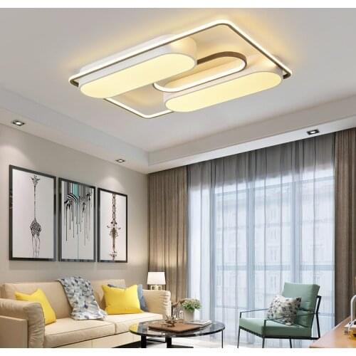 Square Modern Ceiling Lights Led For Living Room Bedroom White and Coffee Color Home Led Ceiling Lamp Luminaires AC 110V-AC260V