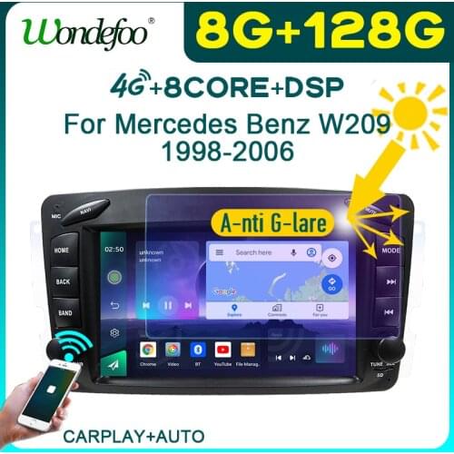 2 din android 10 car radio with screen PX6 For Mercedes Benz CLK W209 C209 W168 W203 W463 Vito Viano 1998-2006 auto audio stereo
