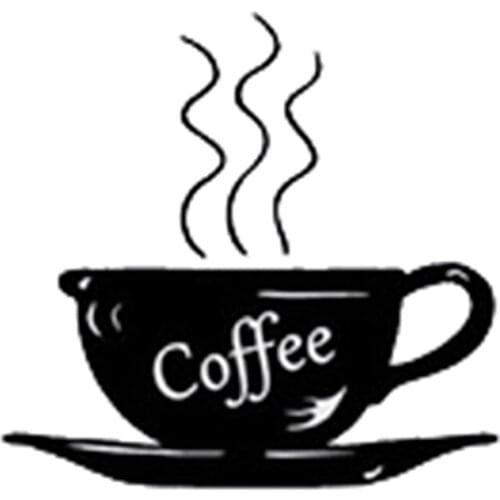 Coffee Cup Small Decorative Wall Stickers(Black)22*23Cm