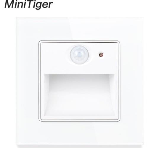 Minitiger New Arrival Porch / Corridor / Corner / Stair Lamp Wall Footlights Switch Human Body Sensor Lamp Crystal Glass Panel
