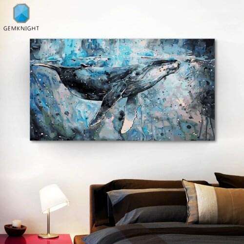 Modular painting Balaenoptera musculus digital paint by numbers anime poster picture by numbers blue Big Whale