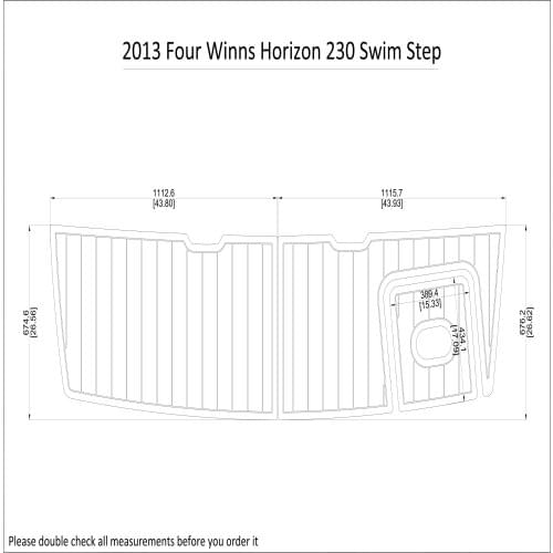 2013 Four Winns Horizon 230 Swim Step Pad Boat EVA Teak Decking 1/4" 6mm
