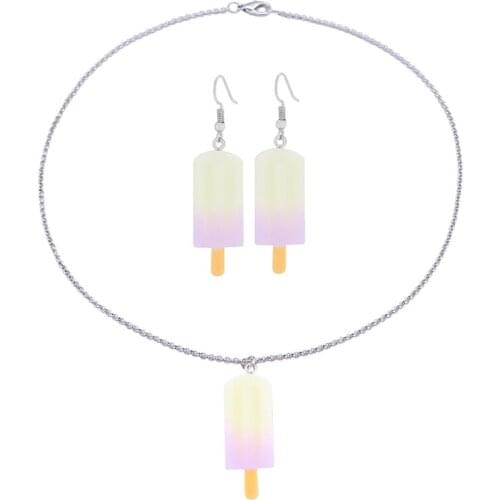 2021 Newest Funny Rainbow Ice Cream Drop Earrings For Women Flatback Resin Unusual Earrings Birthday Gift Girls Teens Jewelry