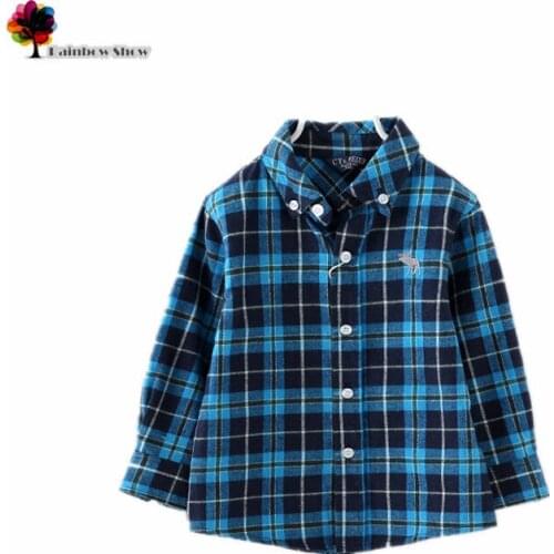 New Children Clothing Spring and Autumn Boys Cotton Shirts Soft Cotton Flannel Classical Plaid Children Shirts