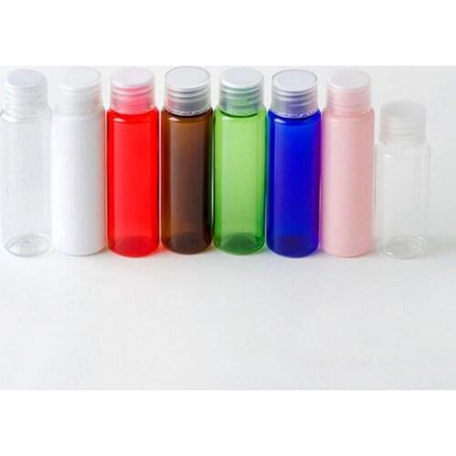 Wholesale 400pcs/lot 30ML Multicolor shoulder ordinary flat cap bottles, plastic bottle With Plastic Cap