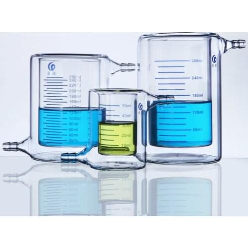 Thicken Double Layer Heat-resistant Glass Jacketed Beaker Photo-catalytic Reactor Photocatalytic Laboratory Equipment