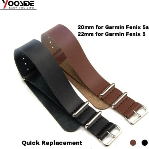 Replacement Leather Strap Sport Watch Band Strap for Garmin Fenix 5S/Fenix 5 Smart Watch Long Wristband Bracelet(NOT Quick Fit)
