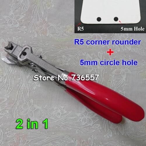 Manual R5 and 5MM Round Hole ID Business Criedit PVC Paper Card Corner Rounder Punch Perforating Cutter Pliers