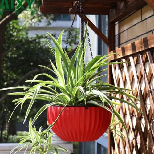 4 Colors Self Watering Hanging Planter Includes Chain and Water Level Indicator 667A