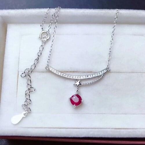 Shilovem Natural New Burning Pigeon Blood Ruby Gemstone pendants Women Real 925 Sterling Silver Fine new gift mz0505880agh