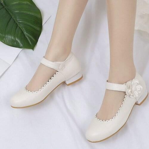 Low Heel Mary Janes Shoes Women Pumps Hook&Loop Women Block Heel Pumps Ladies Casual Sping/autumn Pumps Size 32-46