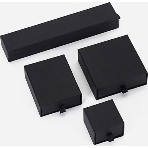 Custom Packaging Box Ring Necklace 100pcs Custom logo Black Pull-out Bracelet Paper Box Jewelry Display Wholesale SN3102