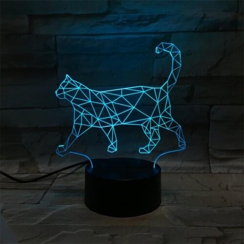 Walk Cat 3D Night Light Novelty Light Acrylic 7 Color Changing Baby bedroom Lamp living room lights Home Decor Creative Gift