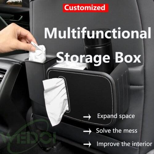 Multi-Compartment Garbage Storage Box for Car Storage Box Organizer Car Accessories Car Trash Can Organizer Interior Accessories