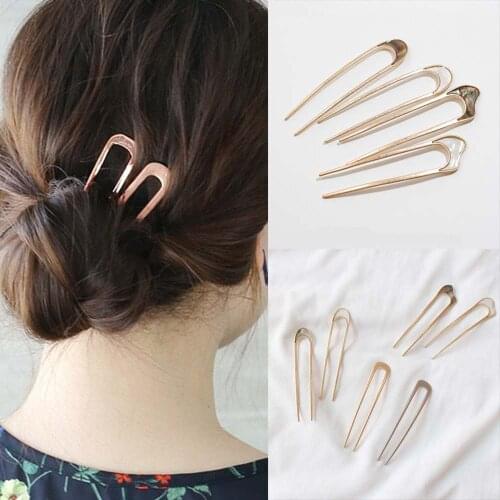 Japan Minimalist Alloy Metal Conch Shell Hair Sticks For Women Girl Hairclip Tools Bun Maker Hairpins Headwear
