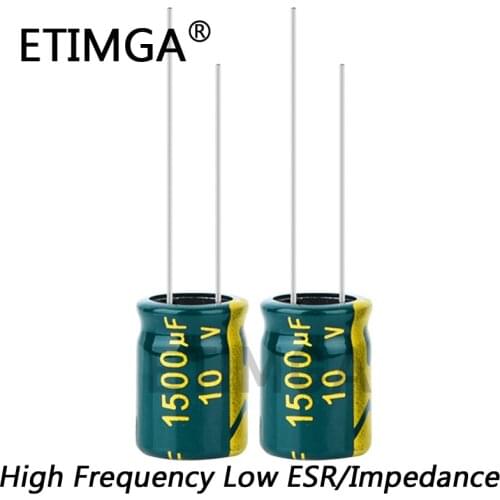20pcs/lot 10v 1500UF Low ESR / Impedance High Frequency Aluminum Electrolytic Capacitor Size 10X13mm 1500UF 20