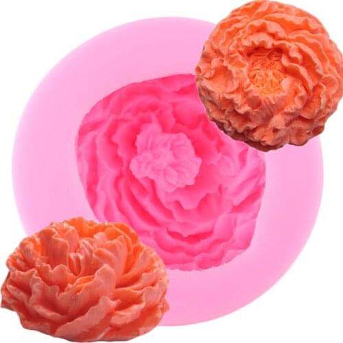 3D Peony Shape Silicone Fondant Molds Flowers Handmade Soap Candle Clay Mold Cake Baking Wedding Decorating Tools