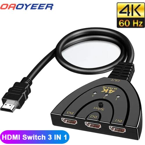 4K*2K 3D Mini 3 Port HDMI-compatible Switch 1.4b 4K Switcher Splitter 1080P 3 in 1 out Port Hub for DVD HDTV Xbox PS3 PS4