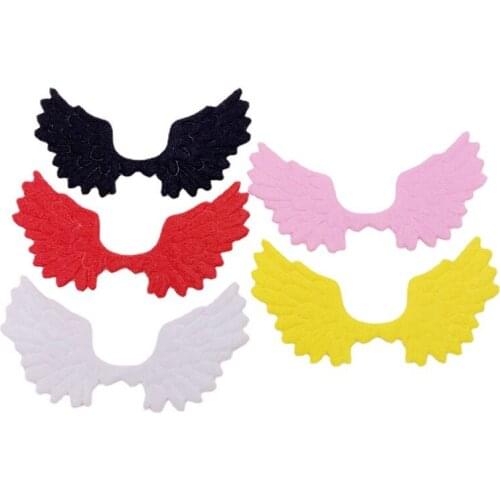 50Pcs/Lot 7*4CM Angel Wings Padded Appliques For DIY Children Hair Clip Accessories And Garment Patches