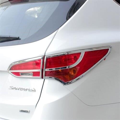ABS CHROME REAR HEADLIGHT TAILLIGHT LIGHT LAMP COVER TRIM FOR 2013-2015 2016 HYUNDAI SANTA FE SPORT IX45 Car-styling Accessories