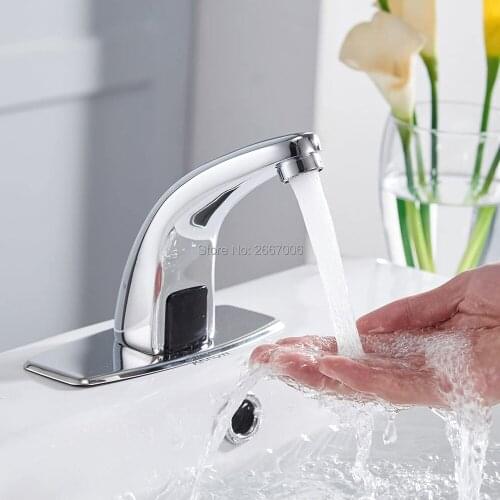 GIZERO Free Shipping Automatic inflared Sensor Faucet bathroom water saving Inductive electric tap mixer Free touchless ZR6102