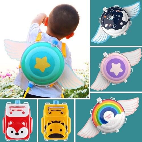 1500/2000ML Cartoon Backpack Water Gun For Kids Watering Game Plastic Children Outdoor Beach Pressure Squirt Gun Toys Gift