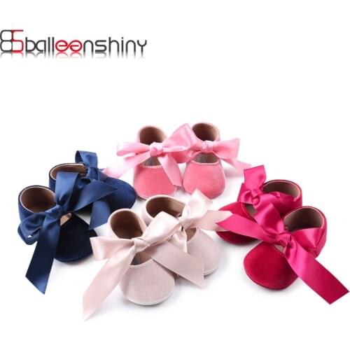 Baby Toddler Shoes Princess Shoes Soft Sole Baby First Walkers Newborn 12cm for 6-12months Kids Ribbon Bow Decoration Fashion
