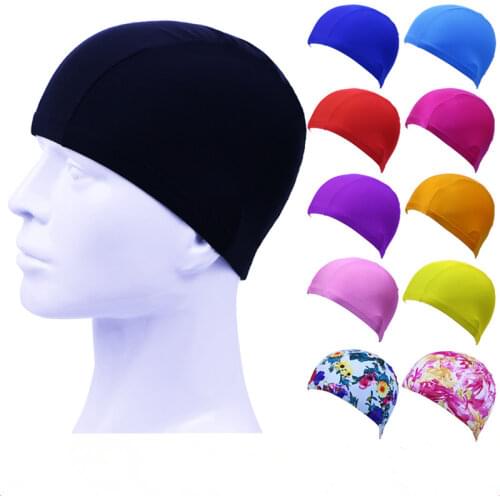 New Swimming Caps High Elastic Durable Women Men Pure Color Bathing Caps Protect Ears Long Hair Sports Swim Cap Pool Hat