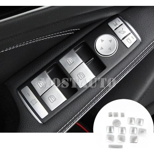 Inner Door Window Switch Button Cover For Benz A-Class W176 B-Class W246 2012-2018 14pcs Car Decor Car Accesories Interior