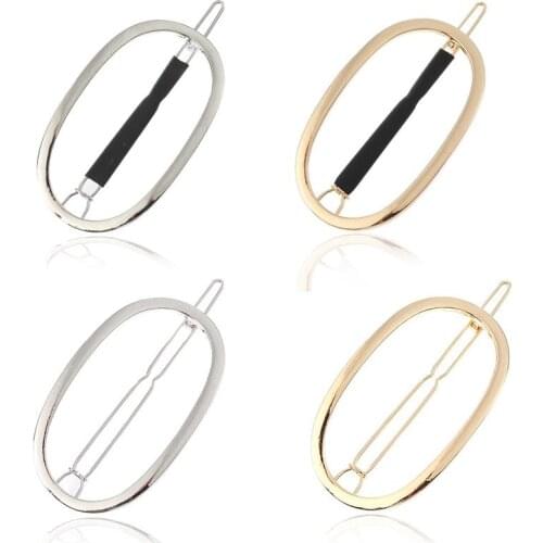 Metal Hairpin Hollow Oval Hair Clips Pin for Women Fashion Geometric Barrettes Headwear Girls Hairpins Hair Accessories