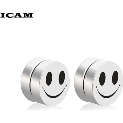 ICAM Mens Strong Magnet Magnetic Ear Stud Set Non Piercing Earrings Fake Earrings Gift for Boyfriend Lover Jewelry