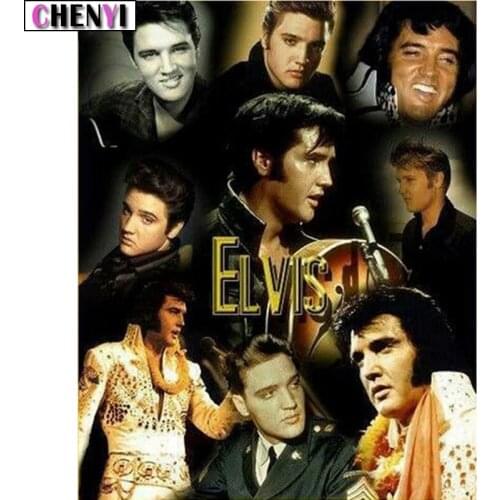 CHENYI 5D Diy Diamond Embroidery Full Square Elvis Star Diamond Painting Cross Stitch Kit Crystal Mosaic Wall Painting By Number