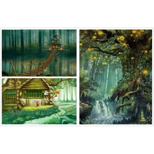 Fairy Story Tree House 5D Diy Full Square and Round Diamond Painting Embroidery Cross Stitch Kit Wall Art Handcraft Home Decor