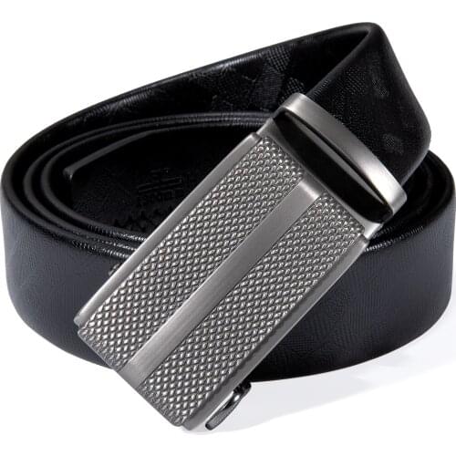 Genuine Leather Automatic Men Belt Fashion 3.5CM Alloy Automatic Buckle Business Belts Luxury Cowskin Leather Strap DiBanGu