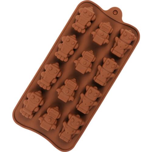 New DIY 3D silicone mold chocolate Robot model mold cookie tray cake mold candy samll little candy molds hot sale