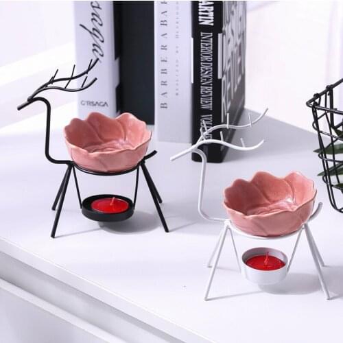 New Creative Deer Aroma Burners Iron Holders Cancel Aromatherapy Furnace Oild Burners Home Office Decor Gifts