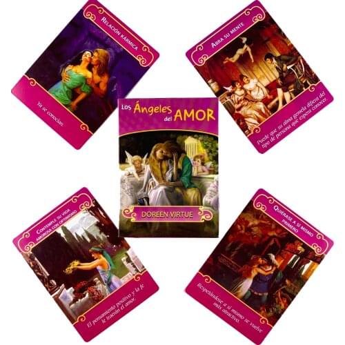 Spanish Los Angels Del Amor Oracle Cards Leisure Party Table Game Fortune-telling Prophecy Tarot Deck With Guide Book