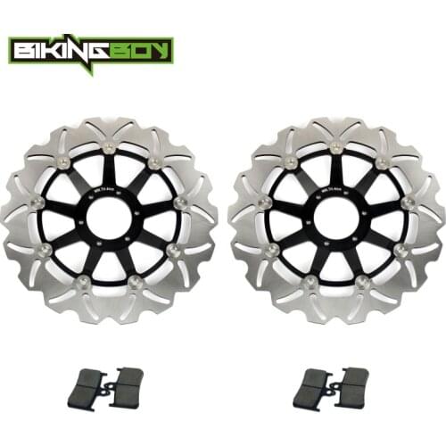 BIKINGBOY For Honda CBR900RR Fireblade 92 93 CBR 900 RR N P Front Brake Discs Rotors Disks + Pads Motorcycle 296mm Stainless Set