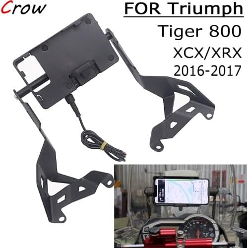 2016-2017 Motorcycle Front Phone Stand Holder Smartphone Phone GPS Navigaton Plate Bracket FOR Triumph Tiger 800 XCX/XRX